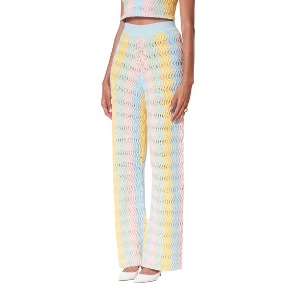 Casablanca Rainbow Gradient Crochet Flare Trousers - Picture 8 of 14